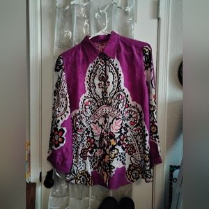Robert Graham purple and black button up shirt size L